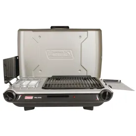 ® Tabletop Propane Gas Camping 2-In-1 Grill/Stove 2-Burner, Gray, 2000038016