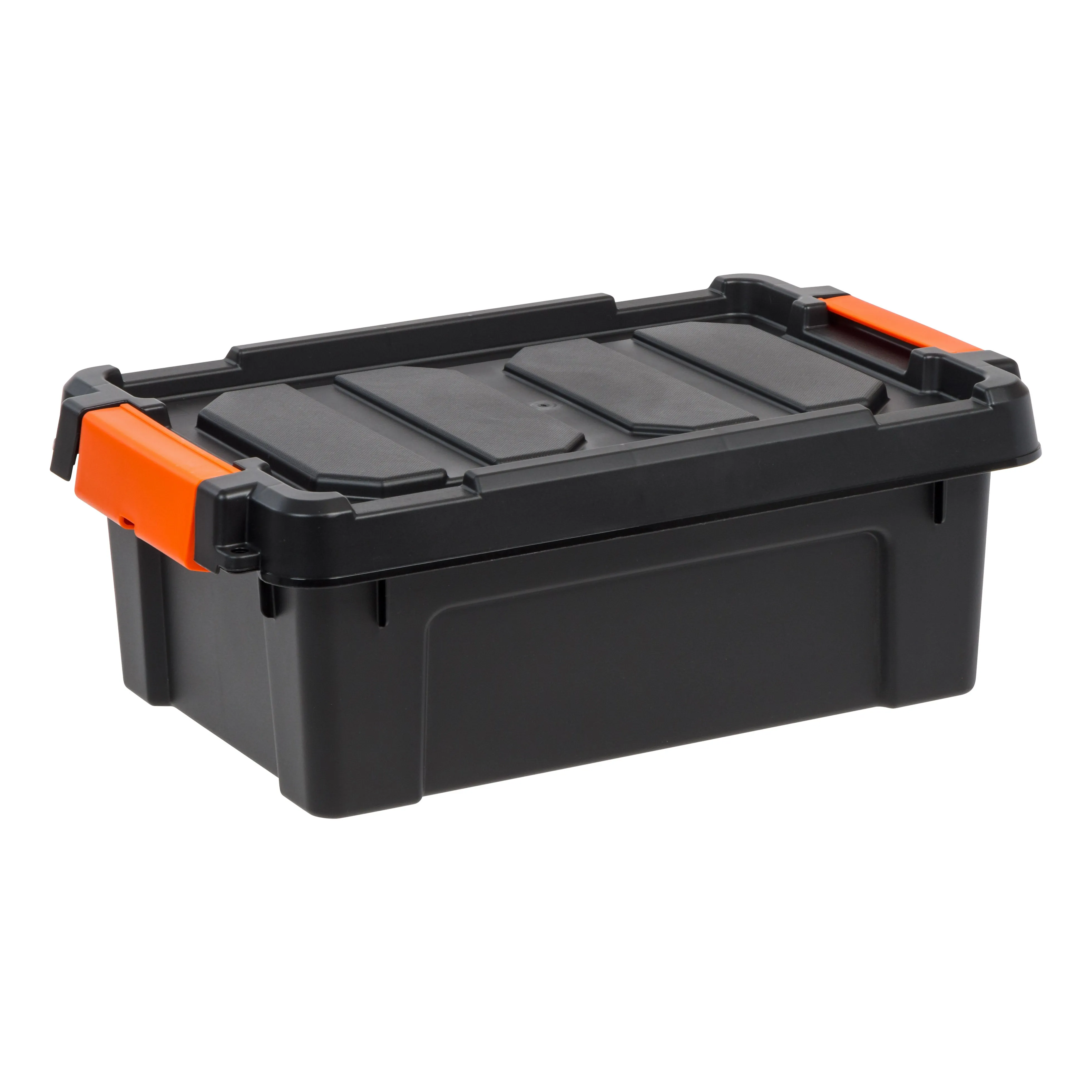 13 Quart Heavy Duty Plastic Storage Box, Black Pack of 6