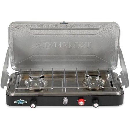 2-Burner Propane  Stove with Bulk Tank Hose