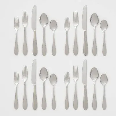 20pc Luxor 18/10 Stainless Steel Flatware Set - Threshold Signature