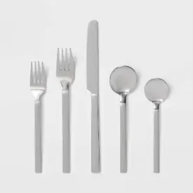 30pc Squared Straight Flatware Set with Caddy - Room Essentials