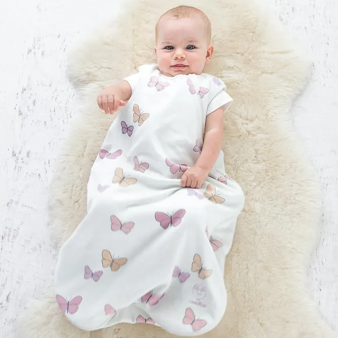 4 Season Basic Baby Sleeping Bag, Merino Wool & Organic Cotton, Butterfly