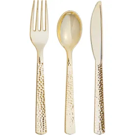 Assorted Cutlery, Gold Hammered (24/Pkg)