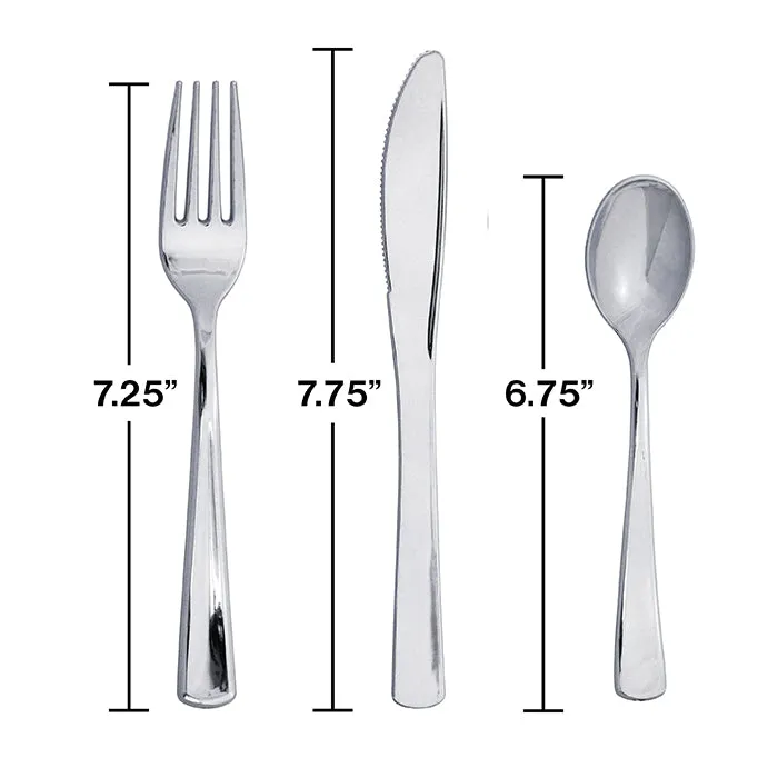 Assorted Cutlery, Metallic Silver (24/Pkg)