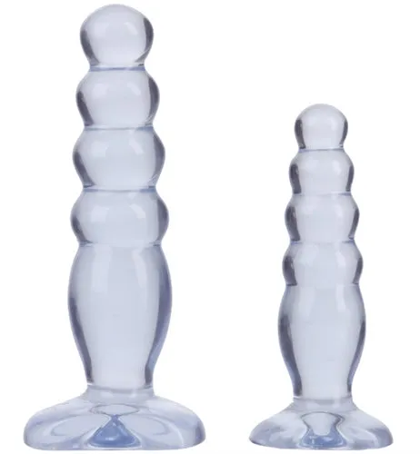 Beginner's Crystal Jelly Anal Training Plugs - Small and Medium Sizes