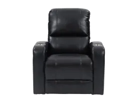 Black Power Recliner with Cup Holder