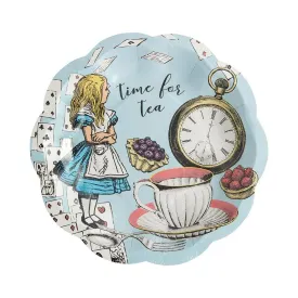 Blue Alice in Wonderland Recyclable Paper Plates - 12 Pack