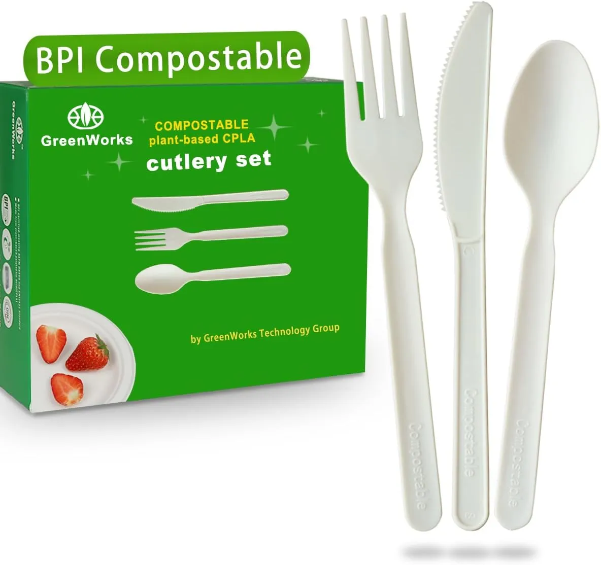 Compostable Cutlery Spoons Knives Forks BPA Free