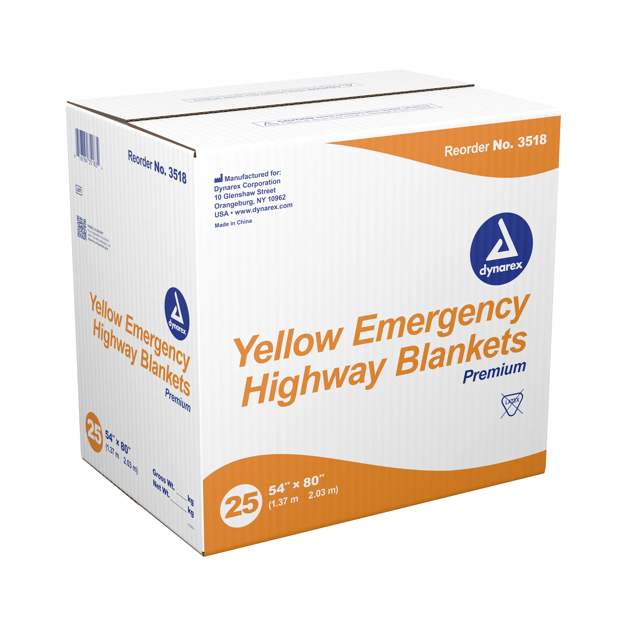 Dynarex - Yellow Emergency Highway Blanket (premium) 54"x80"