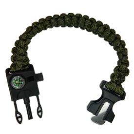 Firestarter Paracord Survival Bracelet : EDC Bracelet with Compass and More