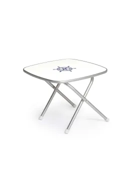 Folding Aluminum and Melamine Top Boat Table 61 x 61 x 49 cm-M350