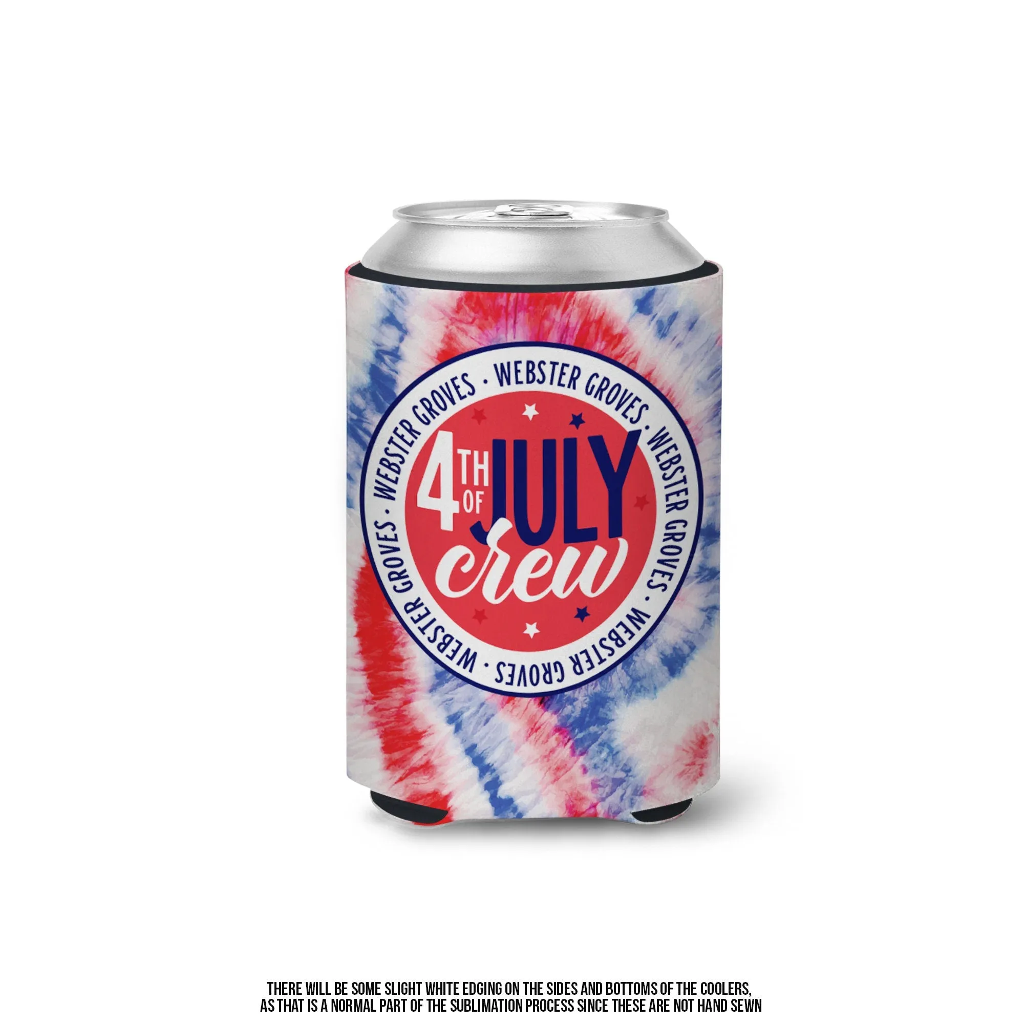 Fourth of July can coolies July 4th backyard BBQ can coolers fourth of july crew personalized with name or location custom fourth party can