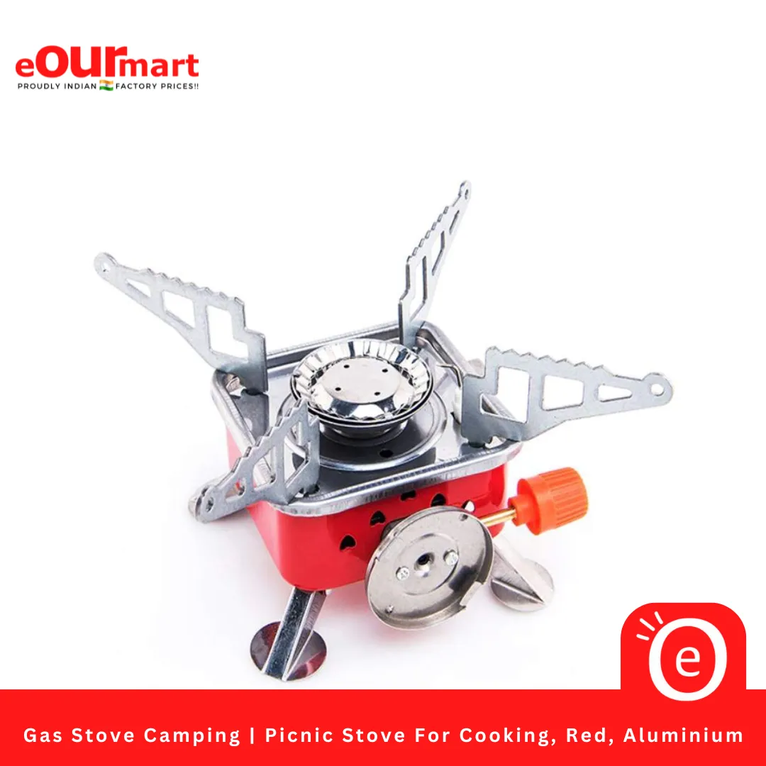 Gas Stove Camping | Picnic Stove For Cooking, Red, Aluminium