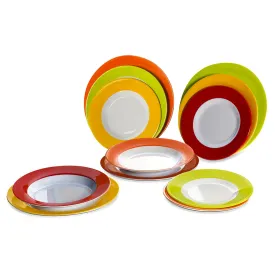 Gimex Camping Crockery Set - Rainbow - 12pc