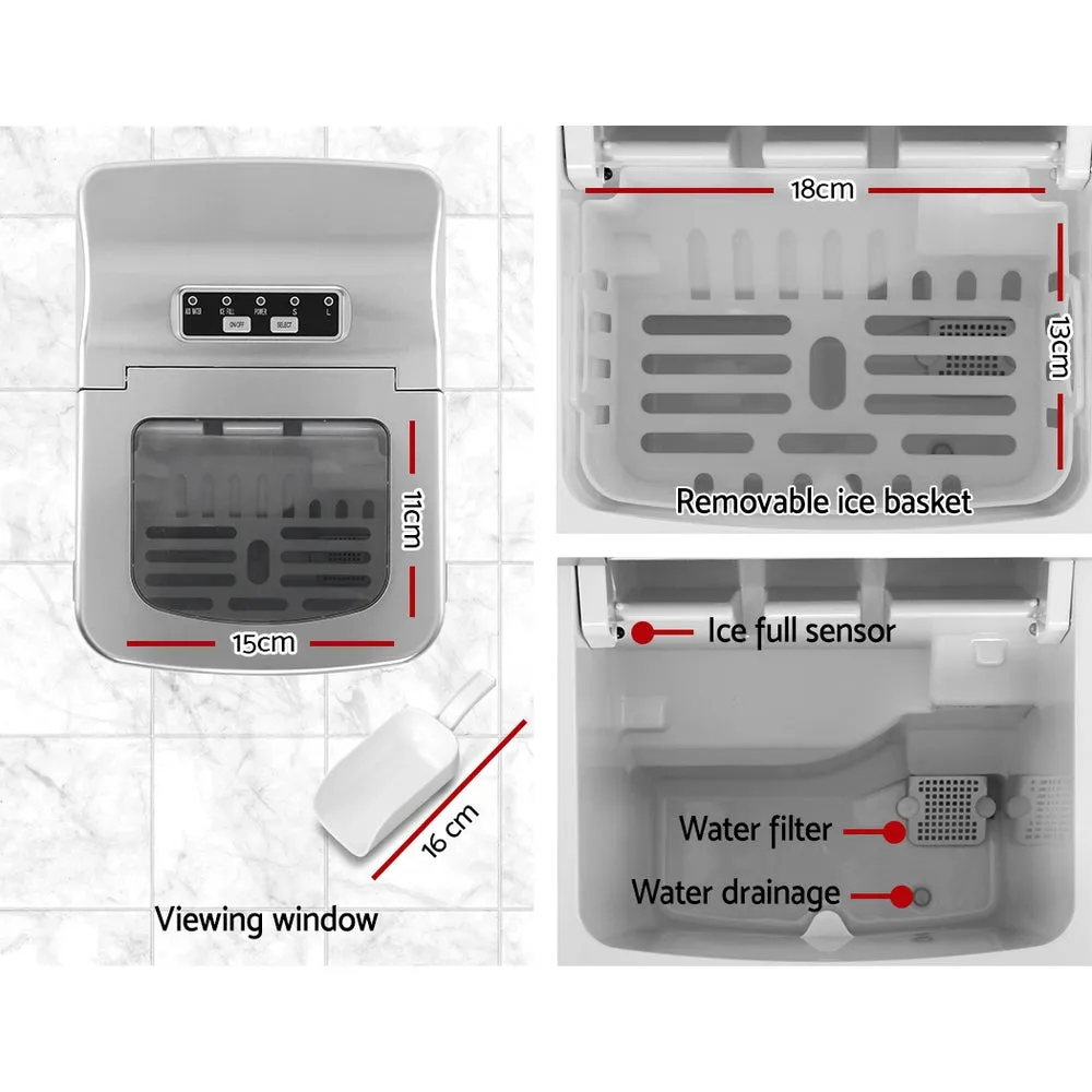 High Capacity Portable Ice Cube Maker, 12kg Daily - Devanti