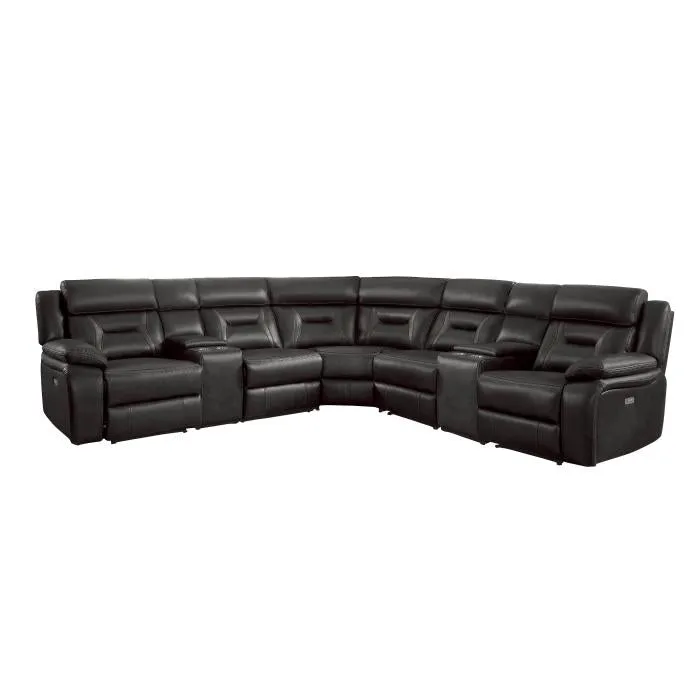 Homelegance Furniture Amite 7pc Sectional Sofa in Dark Gray