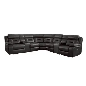 Homelegance Furniture Amite 7pc Sectional Sofa in Dark Gray