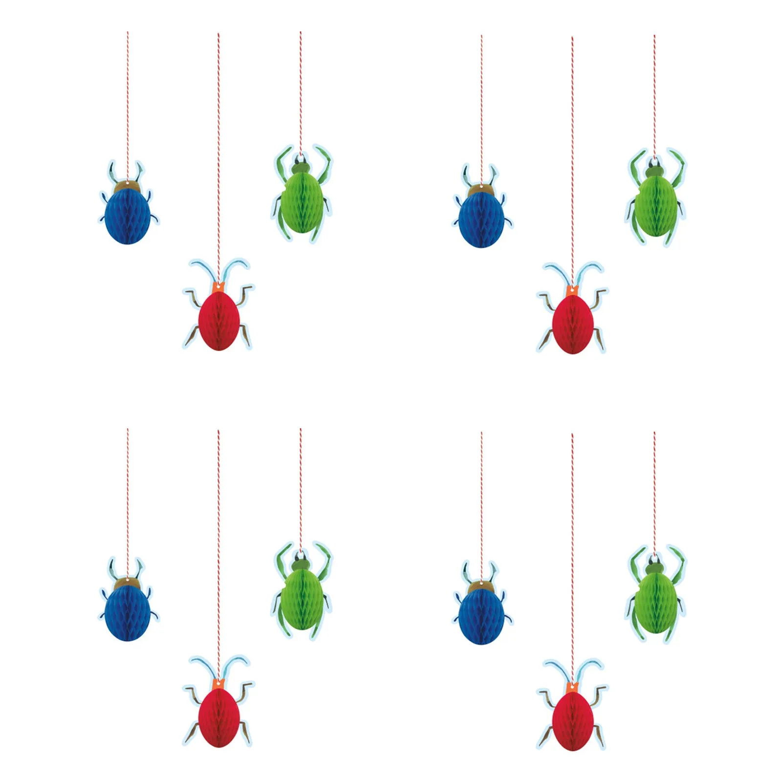 Insect Party Supplies Bug Party Tissue Honeycomb Hanging Bug Cutouts (12 Piece Set)