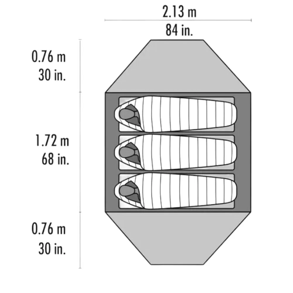 MSR Elixir 3 Tent - 3 Man Trekking/Backpacking Tent