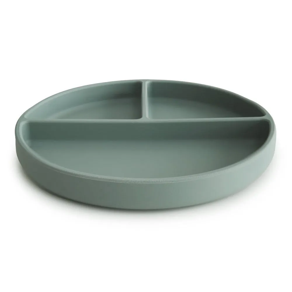 Mushie Silicone Divided Suction Plate - Cambridge Blue