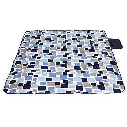 Outdoor Dual-Layers Picnic Blanket, Kansoon Blanket Easy to Clean Texture and Machine Washable, All Purpose Water-Resistant Mat with Straps, Handy Mat Tote Waterproof and Sandproof (79&quot; X 59&quot;)