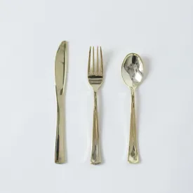 Plastic Cutlery: Shiny Gold (18 piece set)