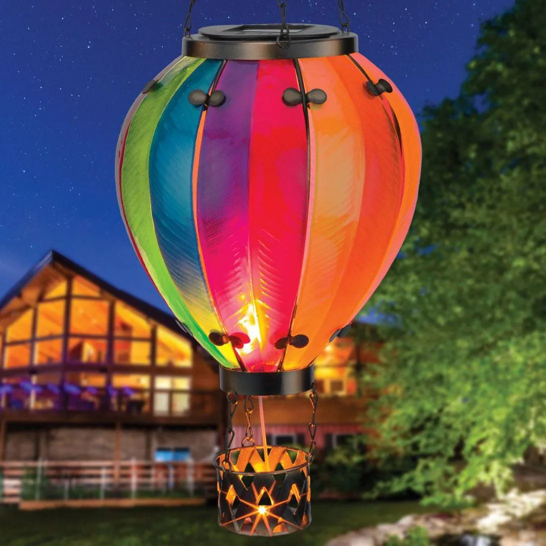 Rainbow Large Hot Air Balloon Solar Lantern