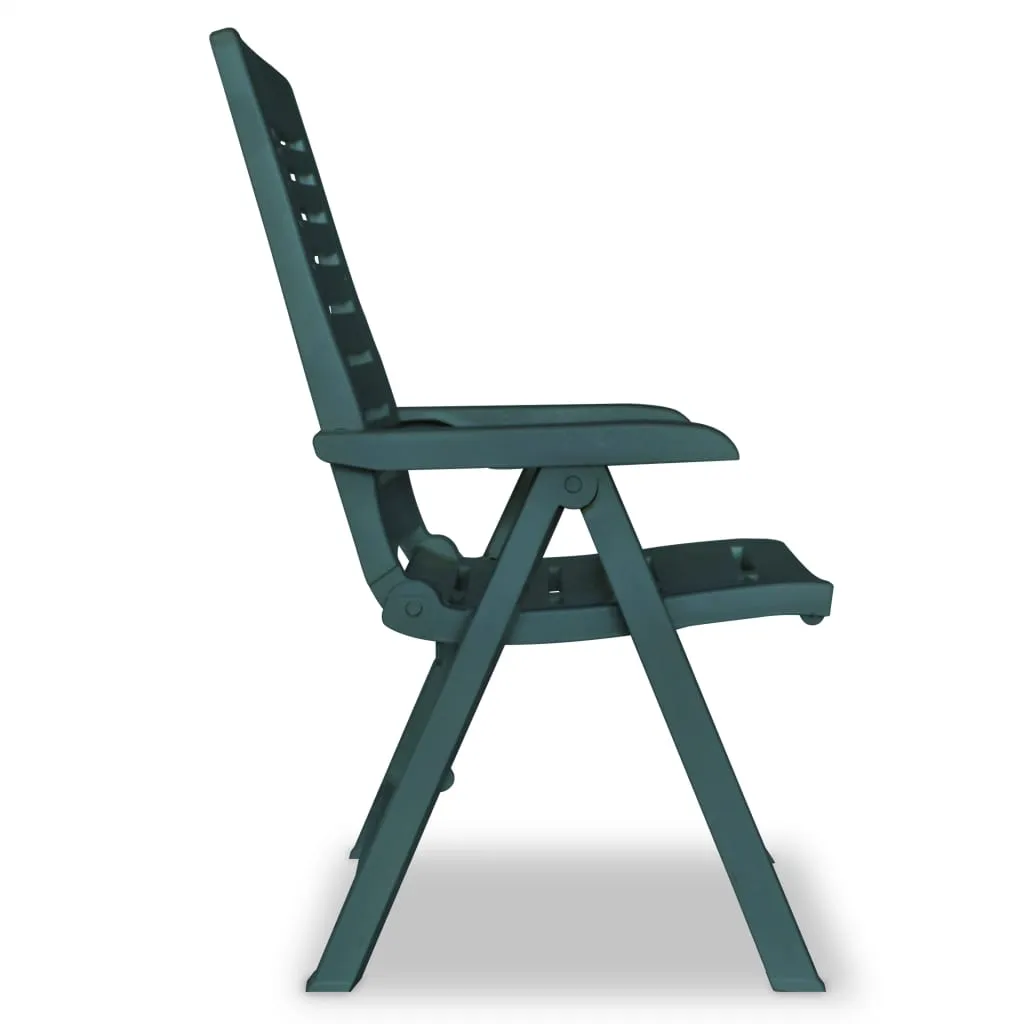 Reclining Garden Chairs 2 pcs Plastic Green