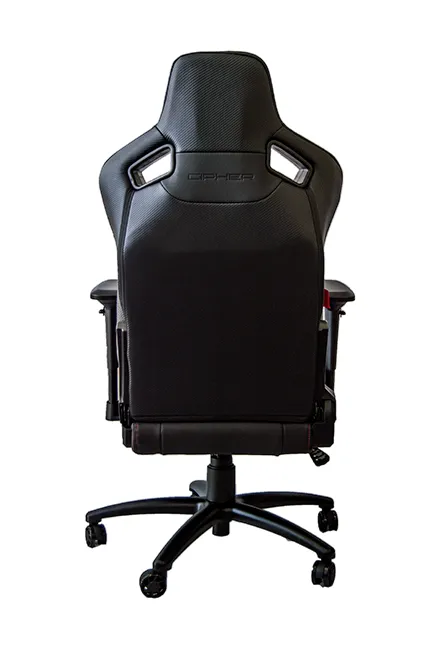 RS Racing Style Seat Black Leatherette Carbon Fiber with Blue Diamond Stitching Premium Office/Gaming Chair