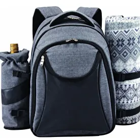 Scuddles - Picnic Backpack Cooler Insulated Lunch Bag Tote | Waterproof Set For Camping Marine Travel | includes Tableware Set For Wine Water Beer Food Outdoor Extra Large 4 Person