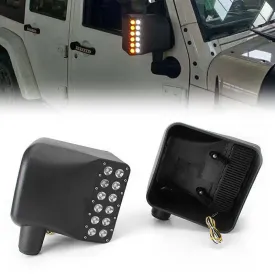 Smoke Lens LED Side Mirror with White Spot Lights and Amber Turn Signal Lights