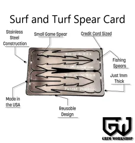 Surf and Turf Spear Card: Survival Spear For Small Game and Fish