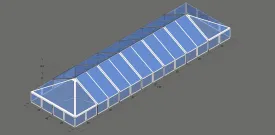 Turbotrack Tent, 40' x 140' Clear Top & Walls